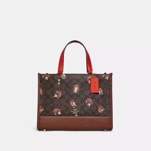 Coach Dempsey Carryall Bag In Signature Canvas With Hedgehog Print